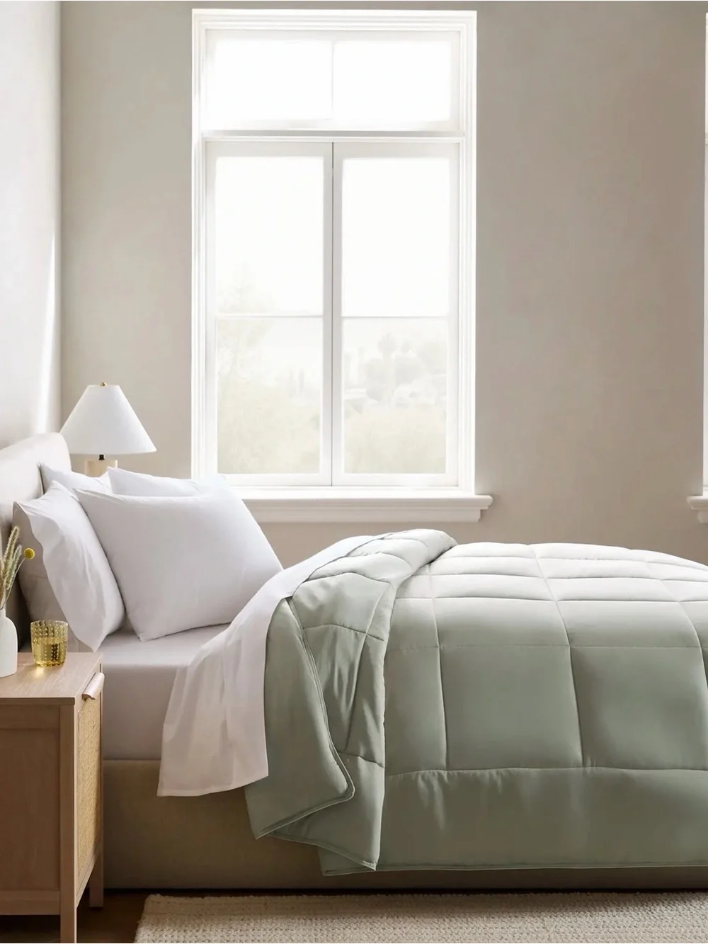 Quince NWOT Bamboo Comforter in Sage Queen Size 884